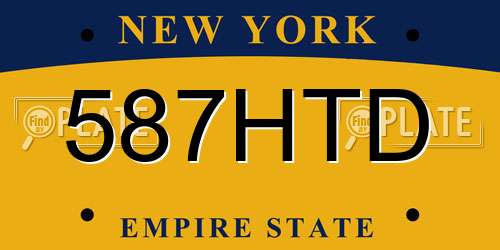 587HTD New York License Plate
