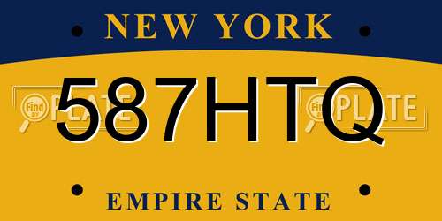 587HTQ New York License Plate