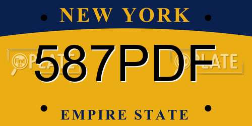 587PDF New York License Plate