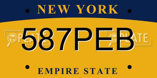 587PEB New York License Plate