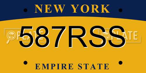 587RSS New York License Plate