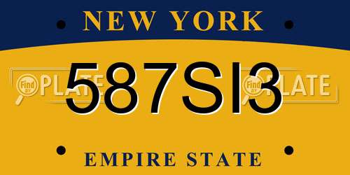 587SI3 New York License Plate