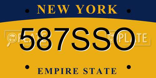 587SSO New York License Plate