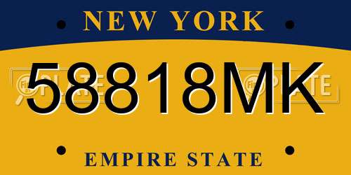58818MK New York License Plate