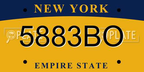 5883BO New York License Plate