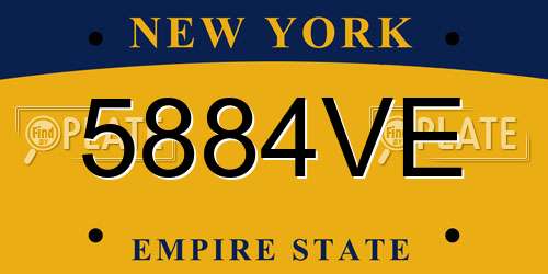 5884VE New York License Plate