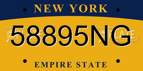 58895NG New York License Plate