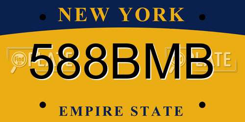 588BMB New York License Plate