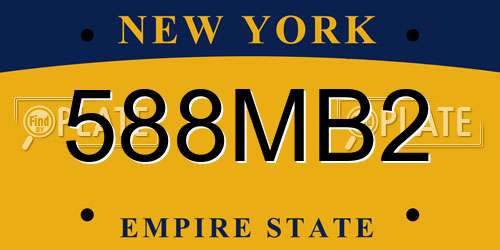 588MB2 New York License Plate