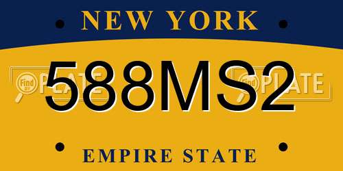 588MS2 New York License Plate