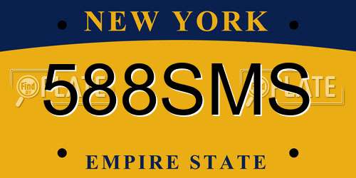 588SMS New York License Plate
