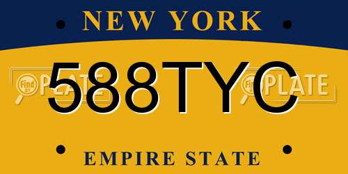 588TYC New York License Plate