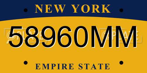 58960MM New York License Plate