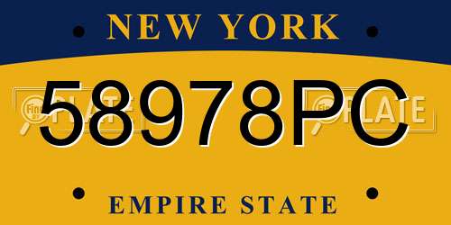 58978PC New York License Plate