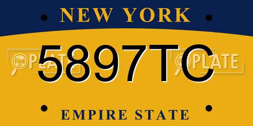 5897TC New York License Plate