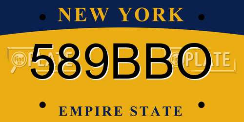 589BBO New York License Plate
