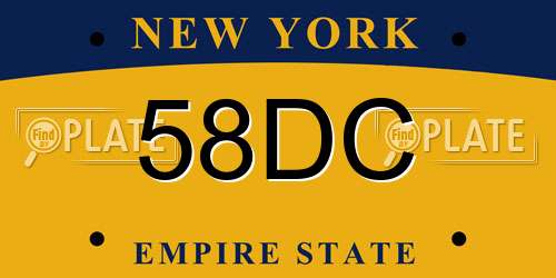 58DC New York License Plate