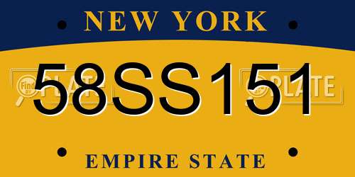 58SS151 New York License Plate