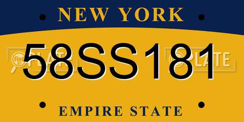 58SS181 New York License Plate