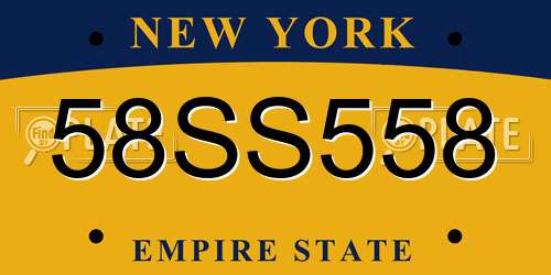 58SS558 New York License Plate