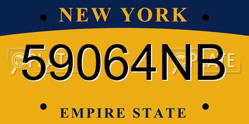 59064NB New York License Plate