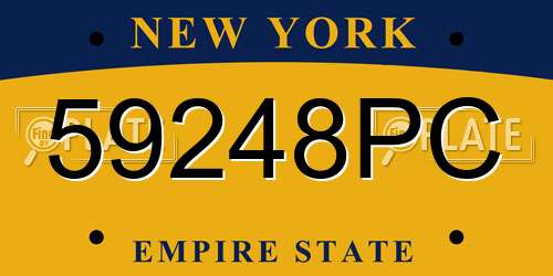 59248PC New York License Plate