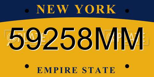 59258MM New York License Plate