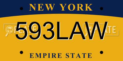 593LAW New York License Plate