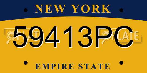 59413PC New York License Plate