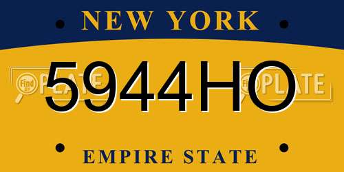 5944HO New York License Plate