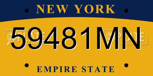 59481MN New York License Plate