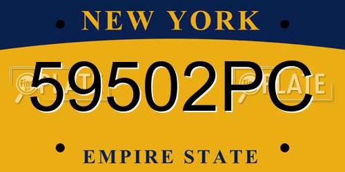 59502PC New York License Plate