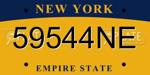 59544NE New York License Plate