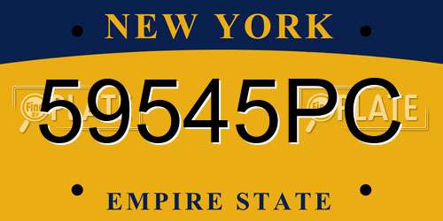 59545PC New York License Plate