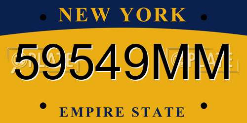 59549MM New York License Plate