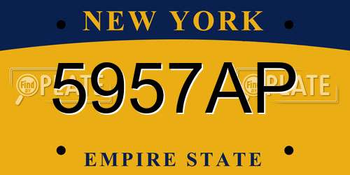 5957AP New York License Plate