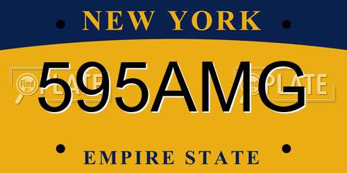 595AMG New York License Plate