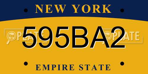 595BA2 New York License Plate
