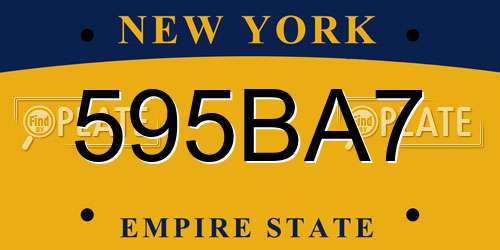 595BA7 New York License Plate