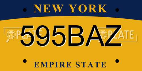 595BAZ New York License Plate
