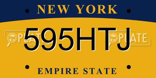 595HTJ New York License Plate