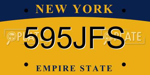 595JFS New York License Plate