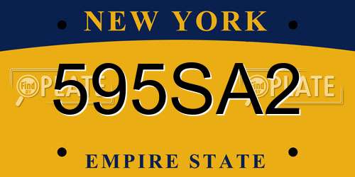595SA2 New York License Plate
