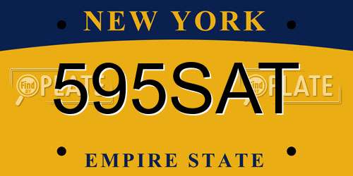 595SAT New York License Plate