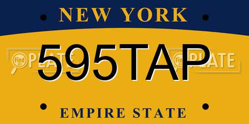595TAP New York License Plate