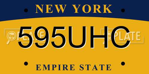 595UHC New York License Plate