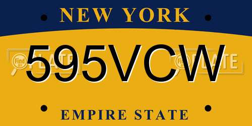 595VCW New York License Plate