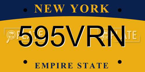 595VRN New York License Plate