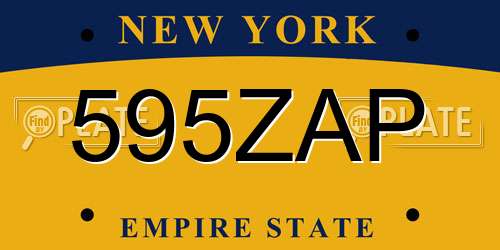 595ZAP New York License Plate