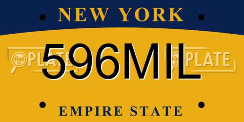 596MIL New York License Plate